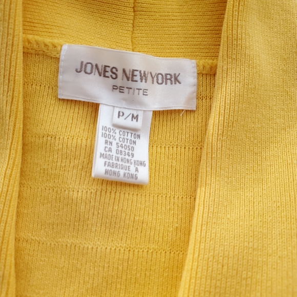 Jones New York collar cardigan PM hip length striped knit pockets button - Picture 7 of 7